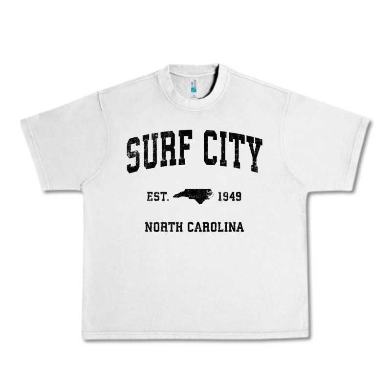 Surf City North Carolina Nc Vintage Sports Design Black Prin Urban Heavy Tee by StudioElite | Teevron