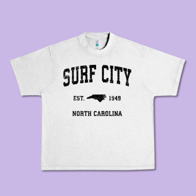 Surf City North Carolina Nc Vintage Sports Design Black Prin Urban Heavy Tee Designed By Studioelite