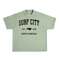 Oil Green Surf City North Carolina Nc Vintage Sports Design Black Prin Urban Heavy Tee - StudioElite