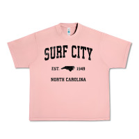 Salmon Surf City North Carolina Nc Vintage Sports Design Black Prin Urban Heavy Tee - StudioElite