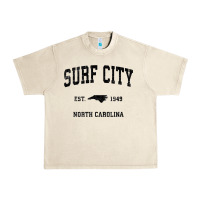 Sandshell Surf City North Carolina Nc Vintage Sports Design Black Prin Urban Heavy Tee - StudioElite