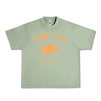 Oil Green vermillion south dakota bison distressed design t shirt Urban Heavy Tee - StudioElite