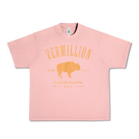 Salmon vermillion south dakota bison distressed design t shirt Urban Heavy Tee - StudioElite