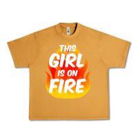 Peanut Butter This Girl Is On Fire Fierce Lady Woman Power Go Girls Fiery Urban Heavy Tee - StudioElite