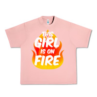 Salmon This Girl Is On Fire Fierce Lady Woman Power Go Girls Fiery Urban Heavy Tee - StudioElite