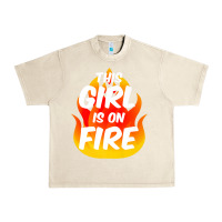 Sandshell This Girl Is On Fire Fierce Lady Woman Power Go Girls Fiery Urban Heavy Tee - StudioElite