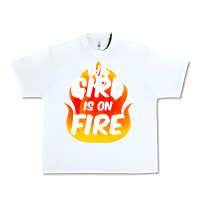 White This Girl Is On Fire Fierce Lady Woman Power Go Girls Fiery Urban Heavy Tee - StudioElite