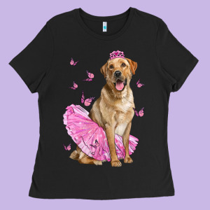 Labrador Retriever Dog With Tutu Ladies Tee Designed By Lillyallendesigns