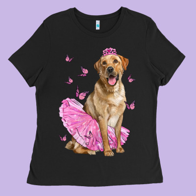 Labrador Retriever Dog With Tutu Ladies Tee Designed By Lillyallendesigns