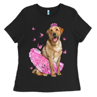 Black Labrador Retriever Dog With Tutu Ladies Tee - LillyAllenDesigns