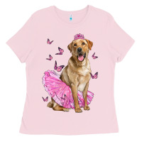 Bubblegum Pink Labrador Retriever Dog With Tutu Ladies Tee - LillyAllenDesigns