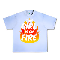 Grape Ice This Girl Is On Fire Fierce Lady Woman Power Go Girls Fiery Urban Heavy Tee - StudioElite