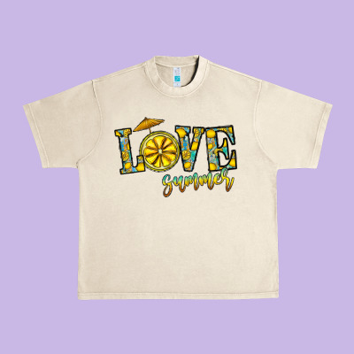 Love Summer Urban Heavy Tee Designed By Cowhidedigitalart