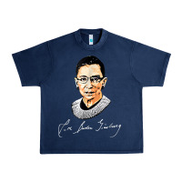 Navy rbg ruth bader ginsburg feminist t shirt   signature art Urban Heavy Tee - StudioElite