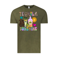 Vintage Olive Tequila Sunshine Vintage Tee - CowhideDigitalArt