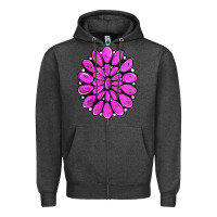 Charcoal Heather pink gemstone Zipper Hoodie - RanaPortraitStore