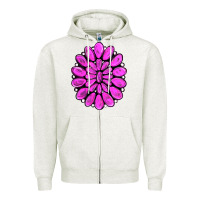 Oatmeal Heather pink gemstone Zipper Hoodie - RanaPortraitStore
