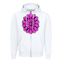 White pink gemstone Zipper Hoodie - RanaPortraitStore
