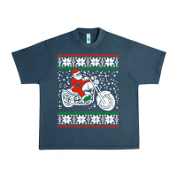 Midnight Navy santa ridin motocycle Urban Heavy Tee - StudioElite