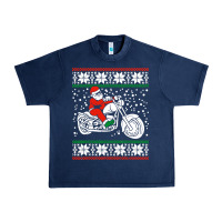 Navy santa ridin motocycle Urban Heavy Tee - StudioElite
