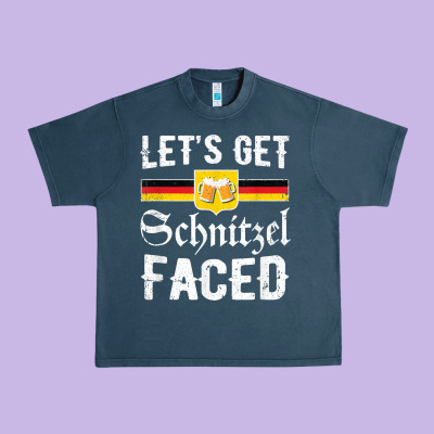 Lets Get Schnitzel Faced Men Women Vintage Oktoberfest T Shirt Urban Heavy Tee Designed By Studioelite