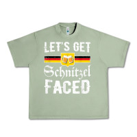 Oil Green lets get schnitzel faced men women vintage oktoberfest t shirt Urban Heavy Tee - StudioElite