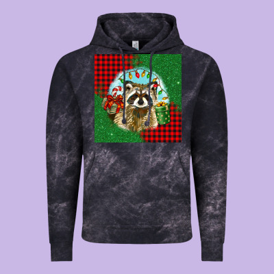 Christmas Raccoon Vintage Hoodie Designed By Barkaloodesign