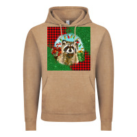 Vintage Coffee christmas raccoon Vintage Hoodie - BarkalooDesign