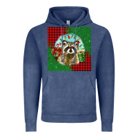 Vintage Denim christmas raccoon Vintage Hoodie - BarkalooDesign