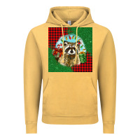 Vintage Mustard christmas raccoon Vintage Hoodie - BarkalooDesign