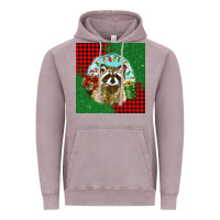 Vintage Zinc christmas raccoon Vintage Hoodie - BarkalooDesign