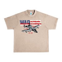 French Oak Military Airplane A-10 Warthog American Flag Urban Heavy Tee - StudioElite