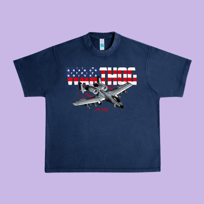 Military Airplane A-10 Warthog American Flag Urban Heavy Tee Designed By Studioelite