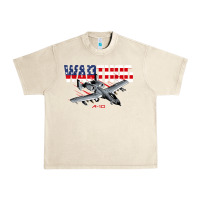 Sandshell Military Airplane A-10 Warthog American Flag Urban Heavy Tee - StudioElite