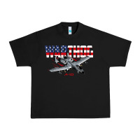 Black Military Airplane A-10 Warthog American Flag Urban Heavy Tee - StudioElite