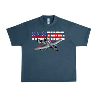 Military Airplane A-10 Warthog American Flag Urban Heavy Tee | Teevron