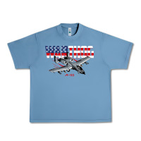 Pebble Blue Military Airplane A-10 Warthog American Flag Urban Heavy Tee - StudioElite