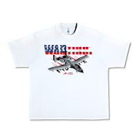 White Military Airplane A-10 Warthog American Flag Urban Heavy Tee - StudioElite