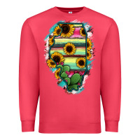 Cardinal Illinois Map Sunflower Cactus Serape Premium Sweatshirt - RanaPortraitStore