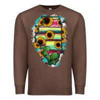 Chestnut Illinois Map Sunflower Cactus Serape Premium Sweatshirt - RanaPortraitStore
