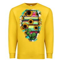 Lemon Illinois Map Sunflower Cactus Serape Premium Sweatshirt - RanaPortraitStore