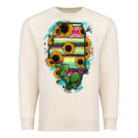 Sandshell Illinois Map Sunflower Cactus Serape Premium Sweatshirt - RanaPortraitStore