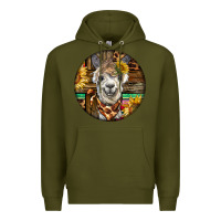 Army Green western alpaca Premium Hoodie - BarkalooDesign