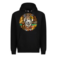 Black western alpaca Premium Hoodie - BarkalooDesign