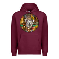 Burgundy western alpaca Premium Hoodie - BarkalooDesign