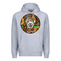Heather Grey western alpaca Premium Hoodie - BarkalooDesign