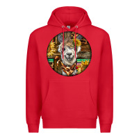 Red western alpaca Premium Hoodie - BarkalooDesign