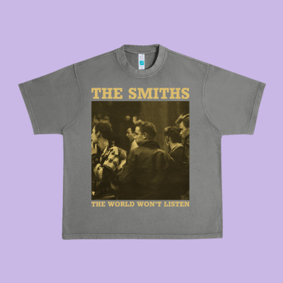 The Smiths The World Won't Listen Gift Men Women Urban Heavy Tee Designed By Studioelite