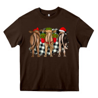 Chocolate Brown christmas heifers back view Heavy Core Tee - RanaPortraitStore