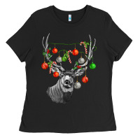 Black Mule deer with Ladies Tee - LillyAllenDesigns
